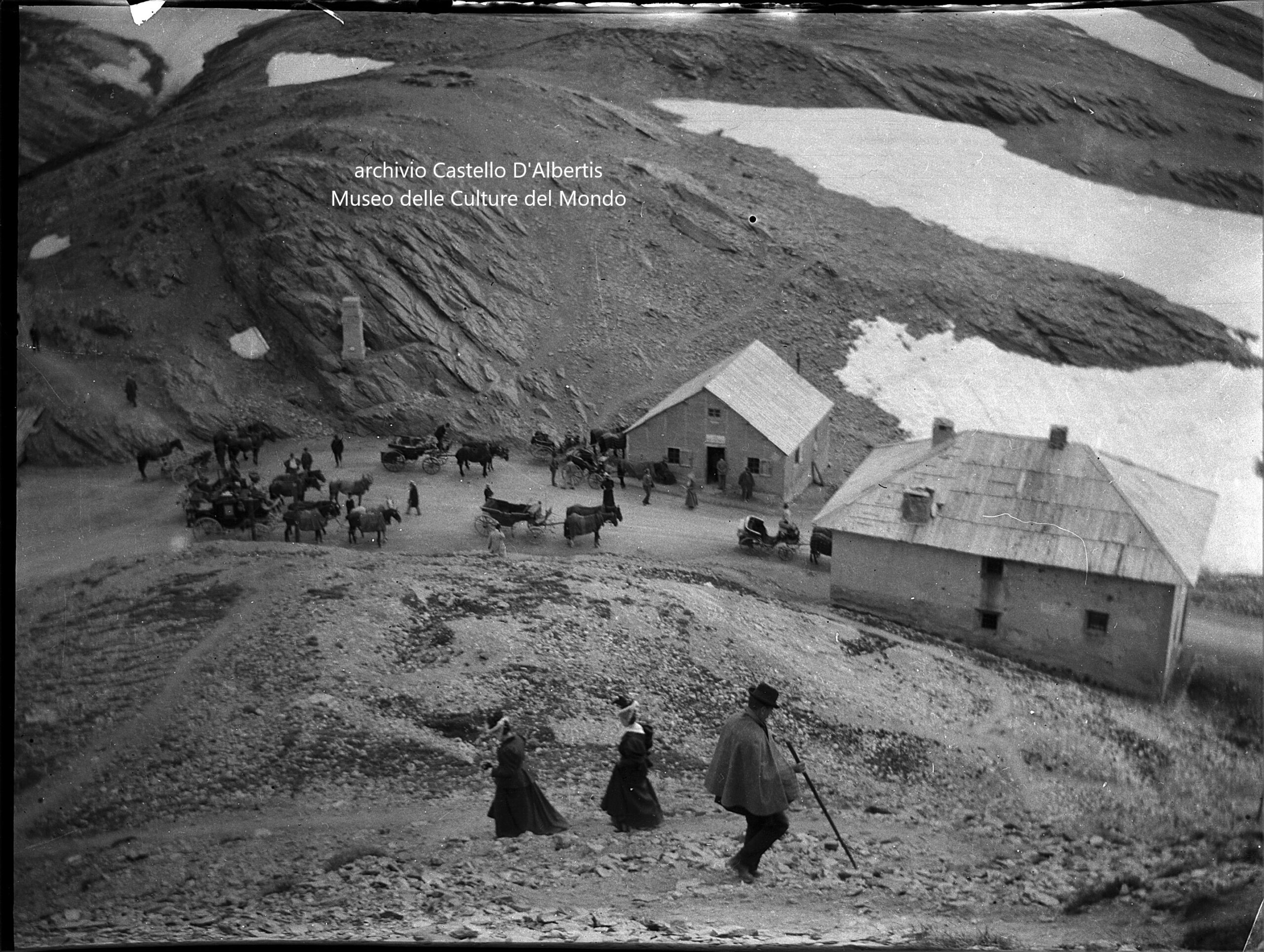 Il passo dello Stelvio nel 1873 visto dal sentiero che conduce al Dreisprachenspitze